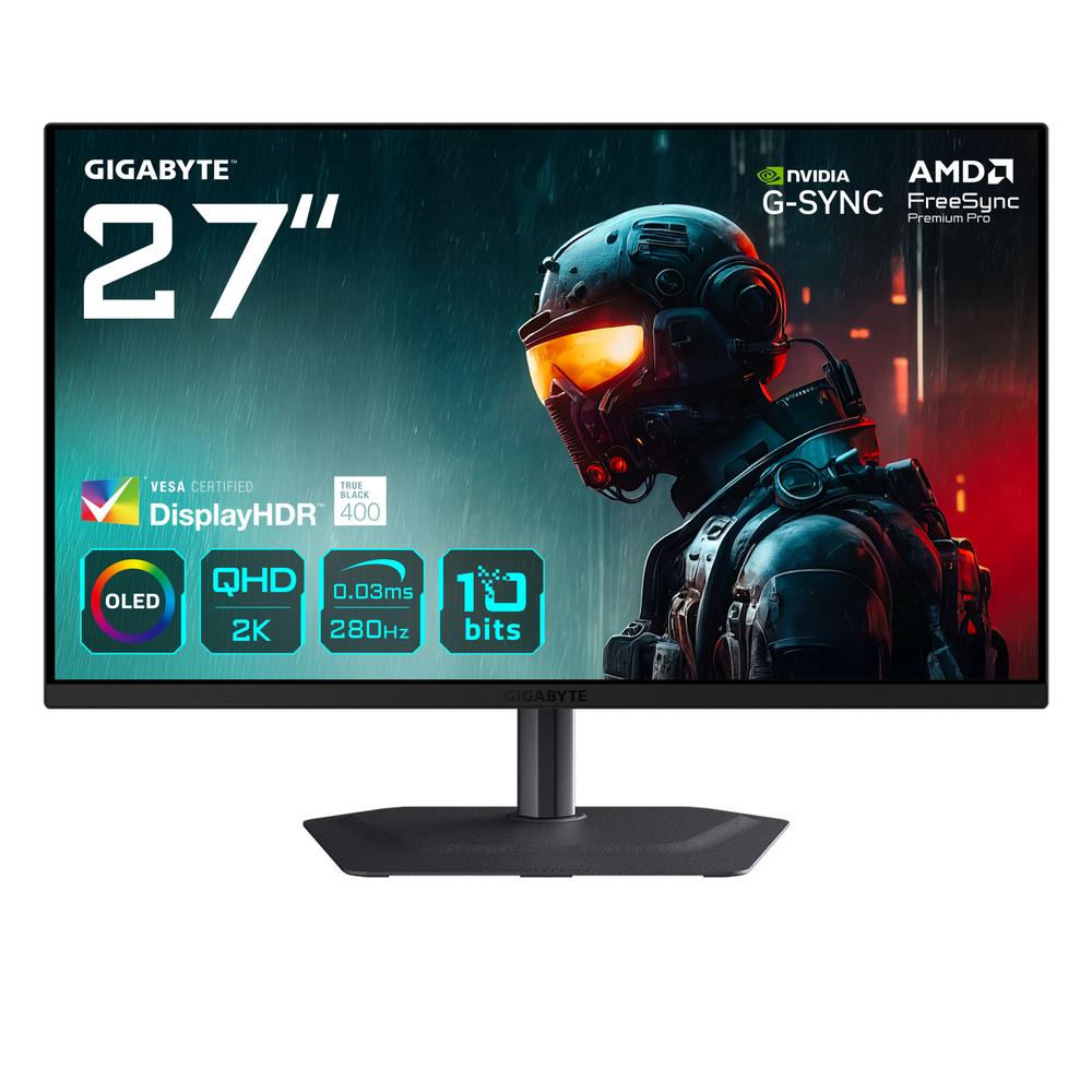 [MO27Q2A] Gigabyte MO27Q2 27" QHD QD-OLED 280Hz KVM leikjaskjár, svartur