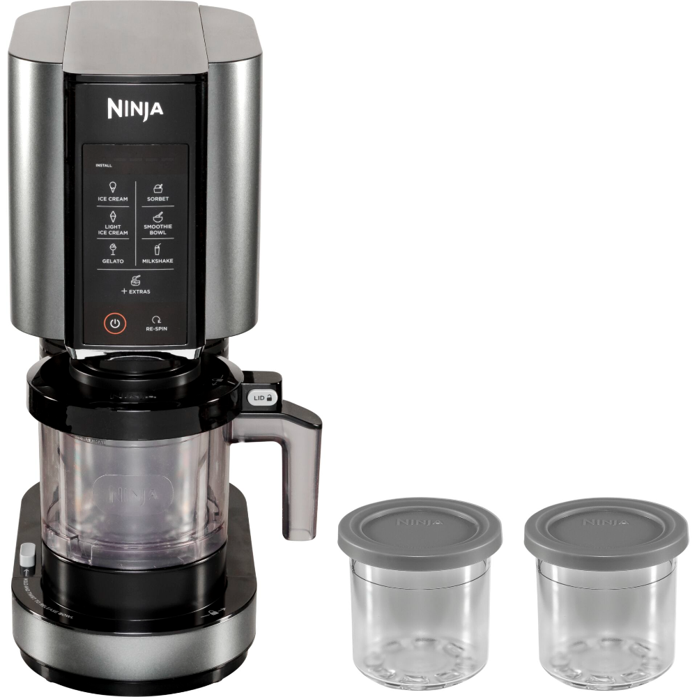[NC302EU] Ninja CREAMi 7-in-1 NC302EU ísvél, 7 kerfi, 2x 473ml ílát, svört