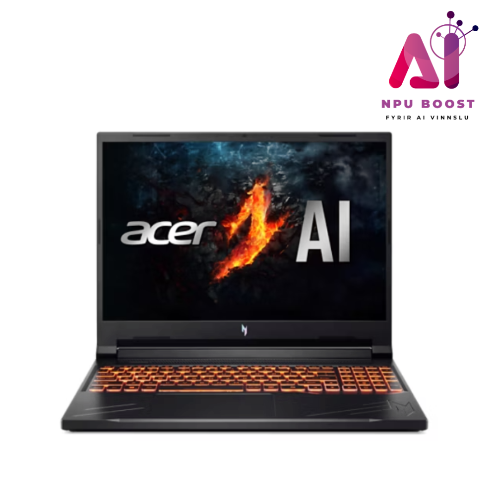 Acer Nitro V 16 AI leikjafartölva 16" QHD+165 R7-8845HS AI 32GB 1TB RTX4060 W11, Svört