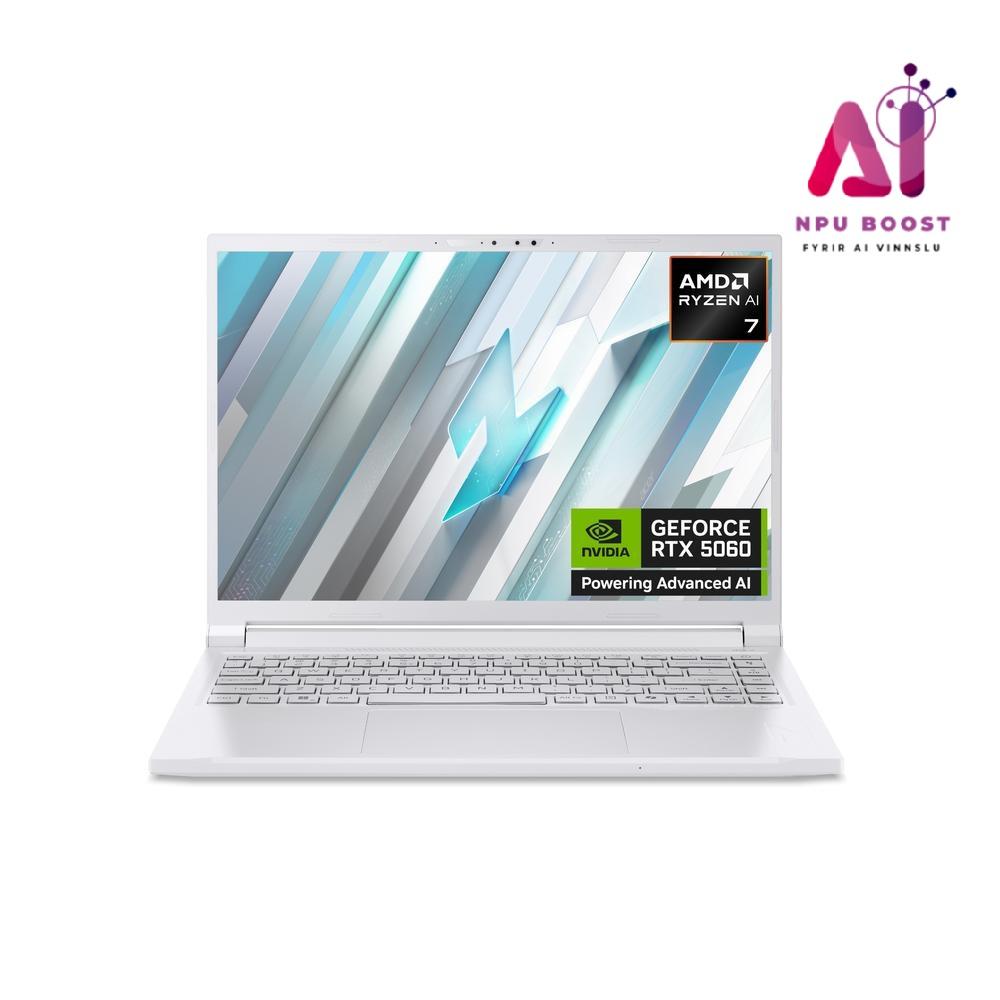 [NH.QW8ED.00A] Acer Nitro V 14 AI+ leikjafartölva 14.5" QHD165 Ryzen AI-7-350 32GB 1TB RTX5060 W11, Hvít