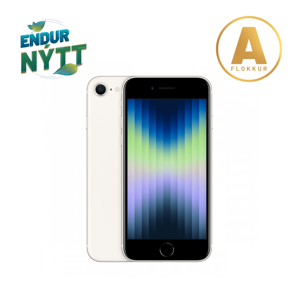 Apple iPhone SE 3. kynslóð 4.7" 64GB, Starlight, endurnýttur