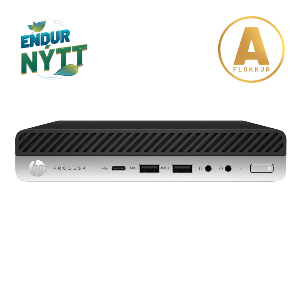 [NP/PD600/I5/8256/A] HP ProDesk 600 G4 Mini smátölva i5-8500T 8/256GB W11P, endurnýtt