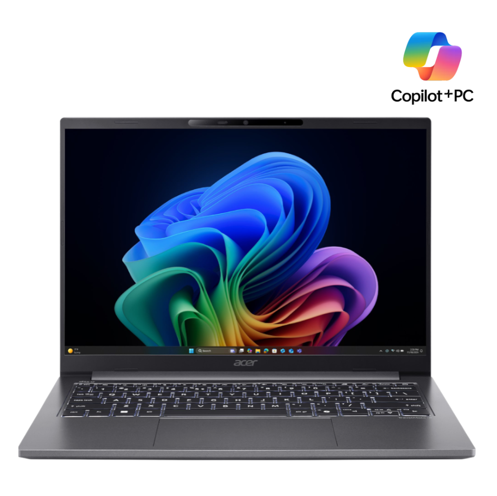 Acer TravelMate X4 14 AI+ fartölva, 14" FHD+120 Ultra 5-228V AI 32/512GB W11P, Stál grá