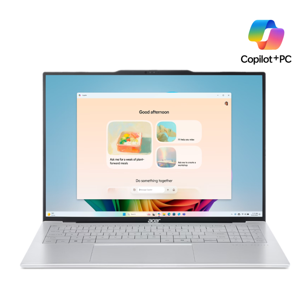 Acer Swift Air 16 AI+ fartölva, 16" OLED FHD+ R5-5-330 AI 16/512GB W11, Silfur