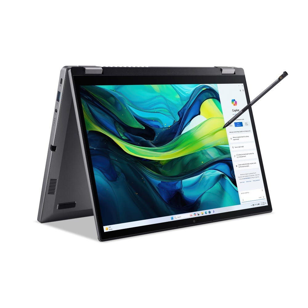 Acer Aspire Spin AI 2in1 fartölva 14" FHD+ Intel Ultra 5-115U AI 16/512GB W11, Stál grá