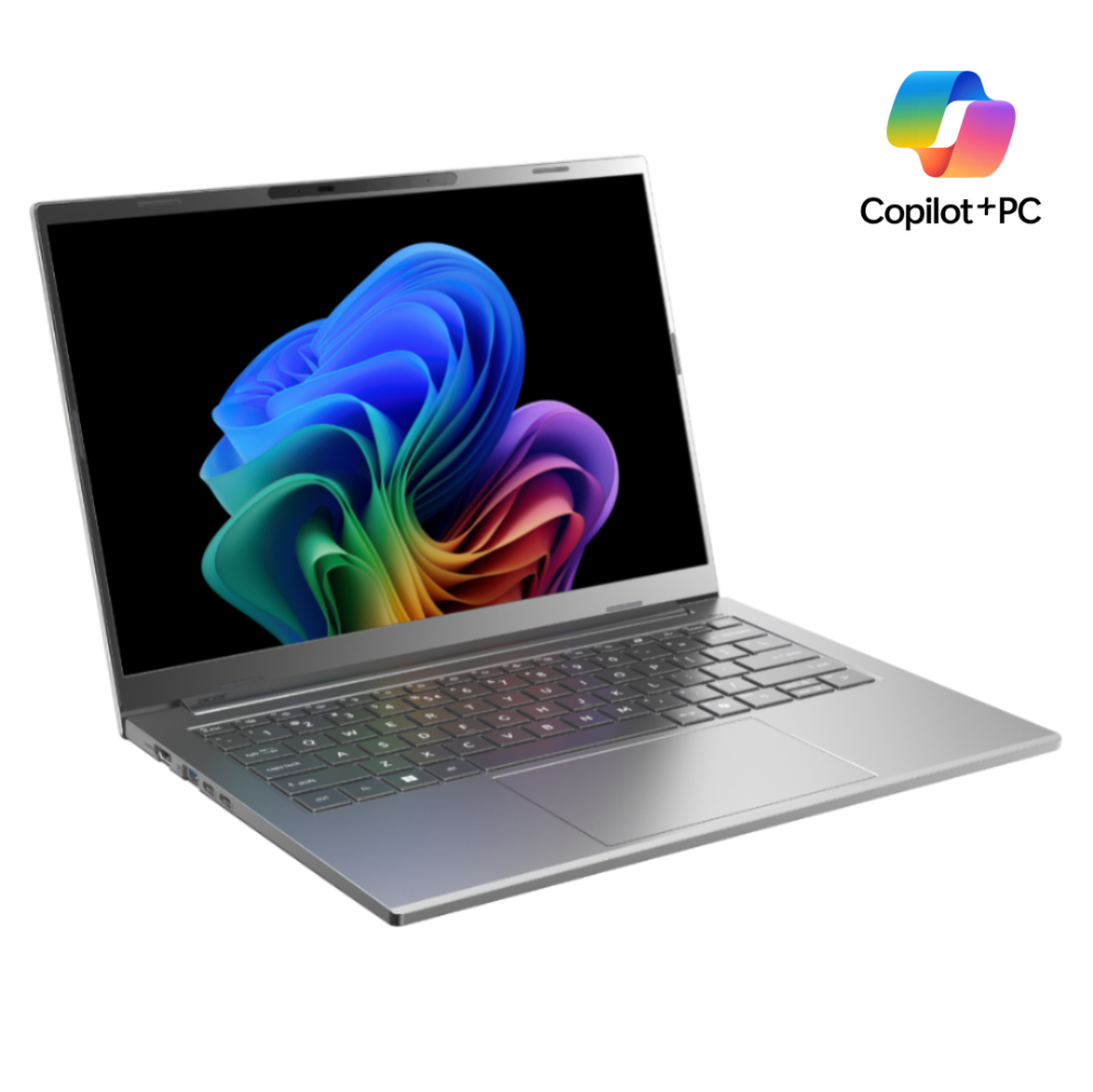 Acer Aspire 14 AI+ fartölva, 14" FHD+120 Ryzen AI-5-340 16/512GB W11, Stál grá
