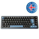 Ducky OK-M SF RGB þráðlaust multi-device lyklaborð, KTT Wine Red Linear svissar, íslenskt, svart