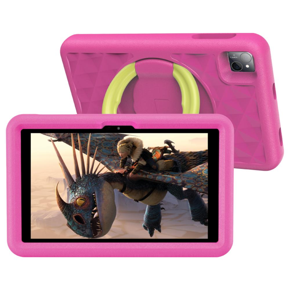 Pritom Kid Tab P30HK 10" HD+ 8-kjarna 4/128GB Android 15 spjaldtölva með bumper, Bleik