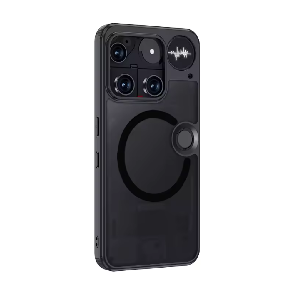 [PHONE3-TPU-PC-BK] Nothing Phone (3) hulstur með höggvörn, frosted með stuðning fyrir þráðlausa hleðslu, Svart