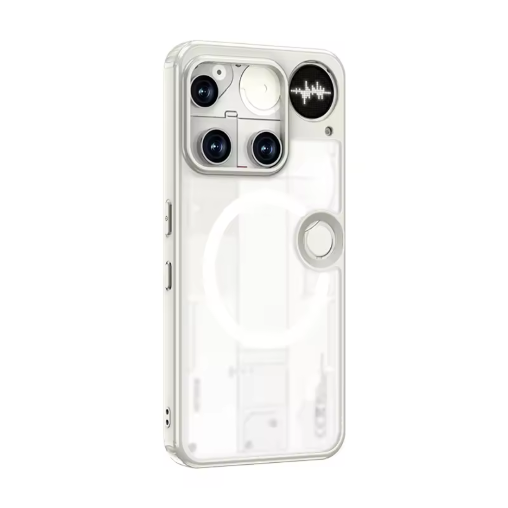 [PHONE3-TPU-PC-GR] Nothing Phone (3) hulstur með höggvörn, frosted með stuðning fyrir þráðlausa hleðslu, Grátt