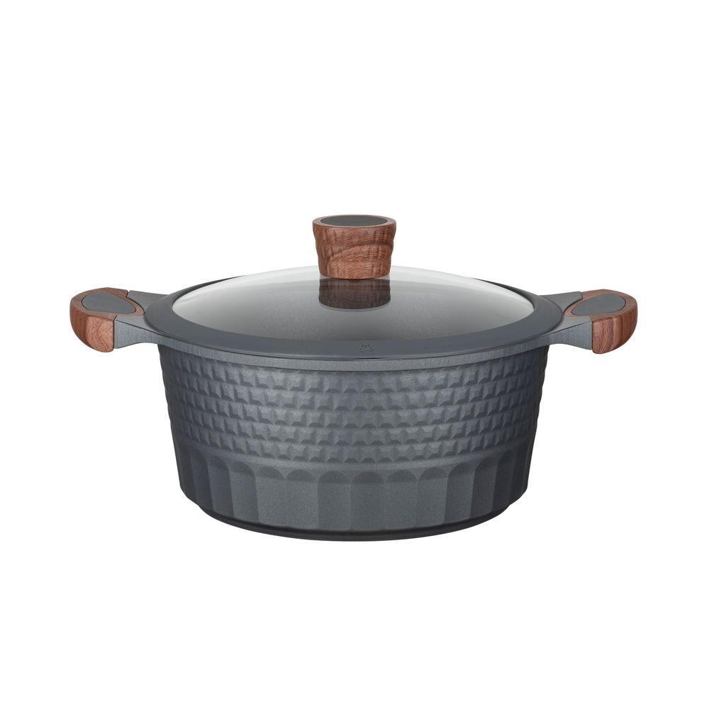 Resto Capella Casserole 4.6L pottur, 24cm, viðloðunarfrí húð, með glerloki