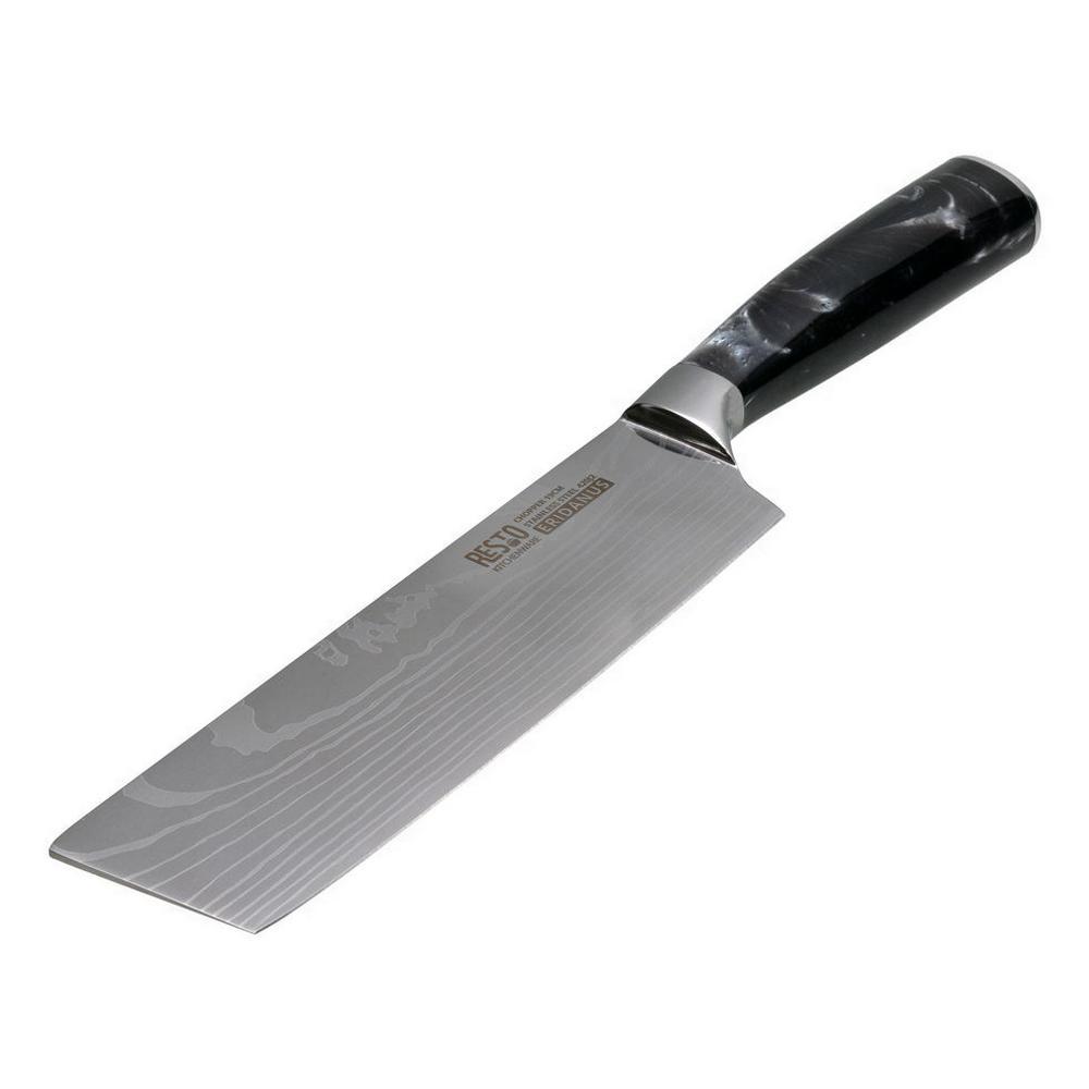 Resto Eridanus Chopper 19 cm, laserskorið ryðfrítt stál með Damascus útliti