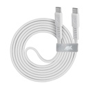 Rivacase PS6005 WT12 USB-C í USB-C 1,2m kapall, hvítur