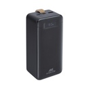 Rivacase VA1084 40000mAh ferðarafhlaða, PD 65W, USB-C kapall, LED, 800gr, svört