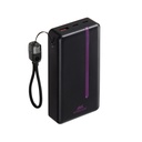 Rivacase VA2312 20000mAh ferðarafhlaða, PD 22.5W, LanYard USB-C kapall, LED, svört