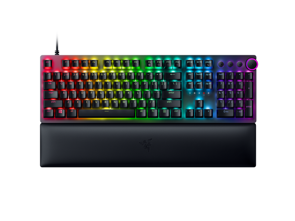 [RZ03-03930600-R3N1] Razer Huntsman V2 RGB leikjalyklaborð, lyklaborðsrenning, Rauðir optical svissar, Nordic, Svart