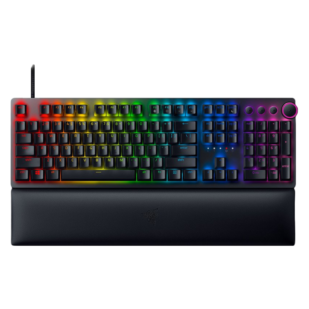 [RZ03-03931200-R3N1] Razer Huntsman V2 RGB leikjalyklaborð, lyklaborðsrenning, Fj.bláir optical svissar, Nordic, Svart