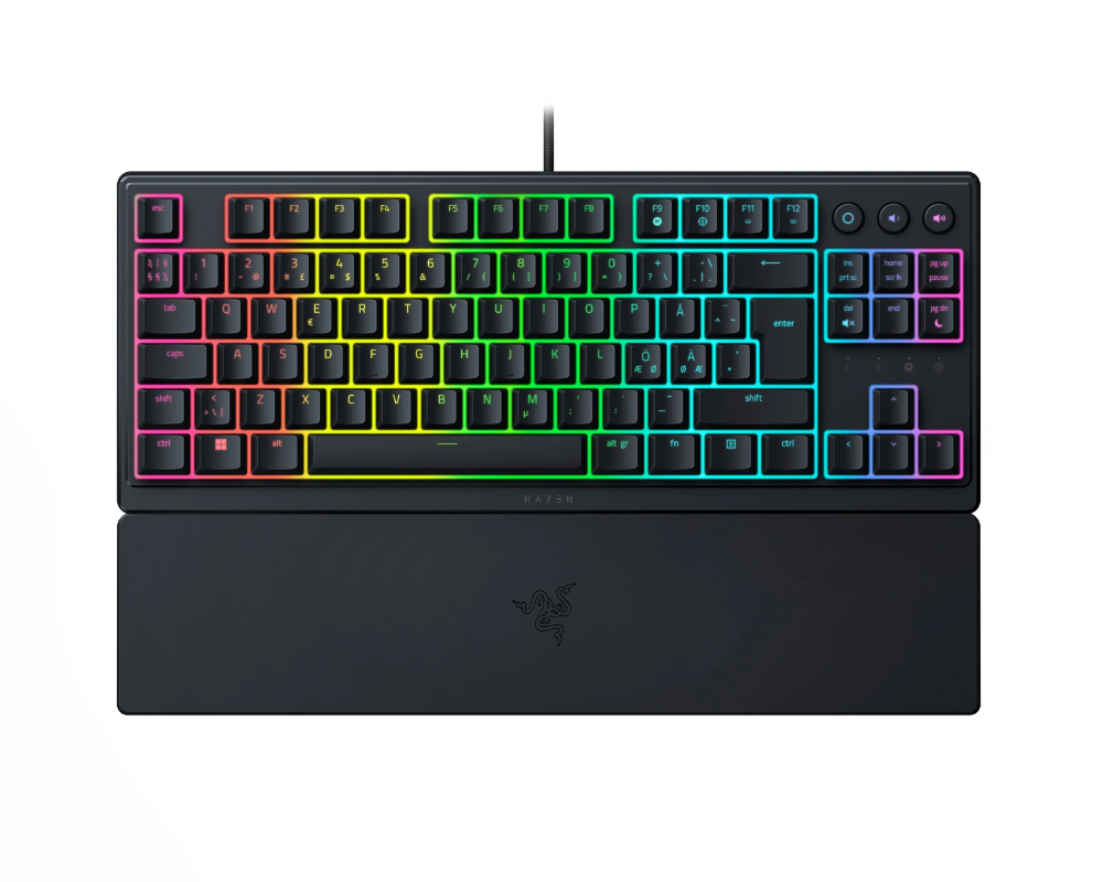 [RZ03-04880600-R3N1] Razer Ornata V3 TKL RGB leikjalyklaborð, lyklaborðsrenning, Mecha-Membrane, Nordic, Svart