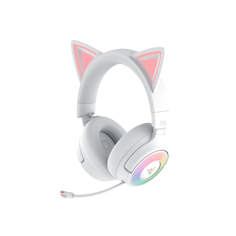 [RZ04-05170400-R3M1] Razer Kraken Kitty V3 Pro HyperSpeed þráðlaus leikjaheyrnartól með hljóðnema, hvít