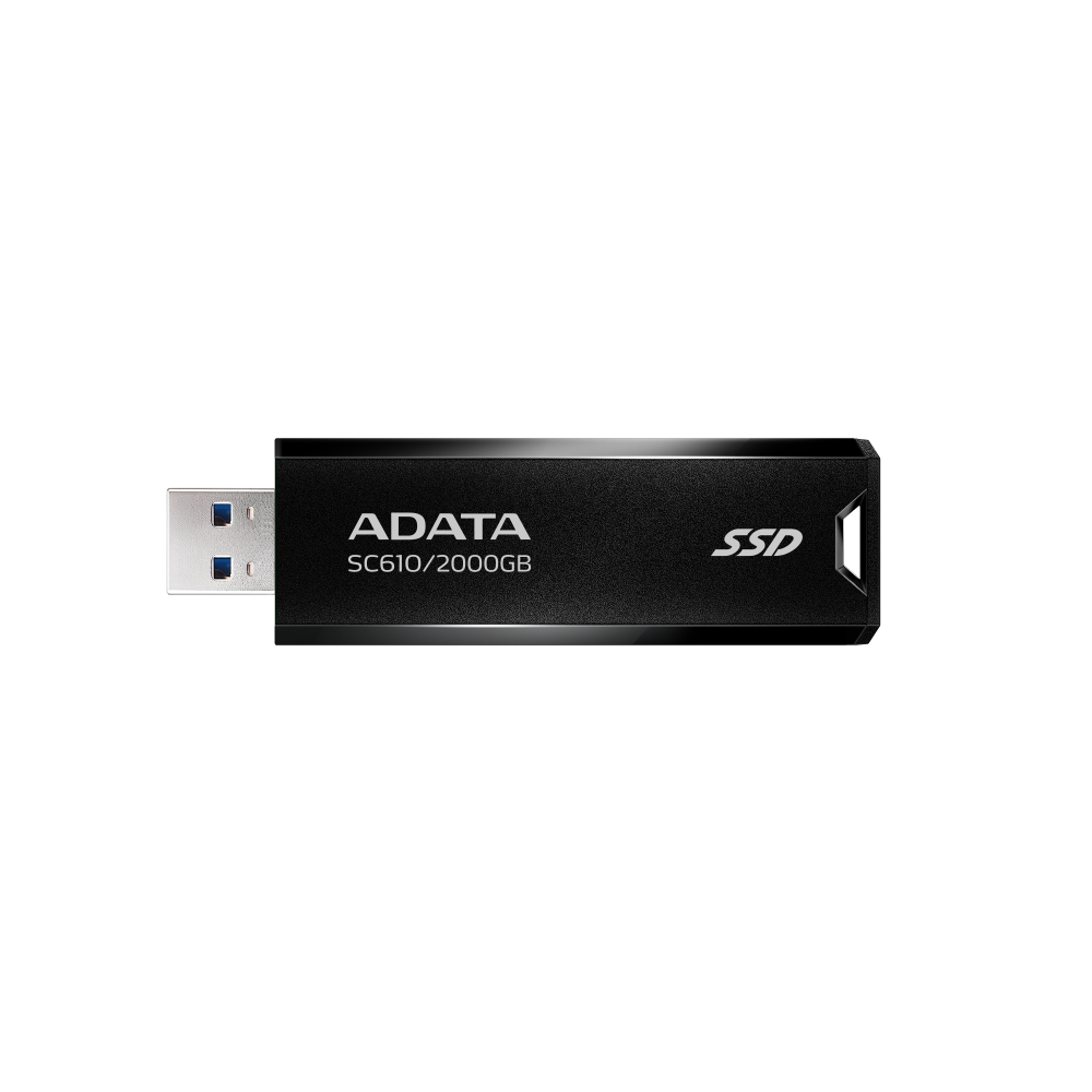 [SC610-2000G-CBK/RD] ADATA SC610 2TB USB Gen2 SSD flakkari/lykill, svartur/rauður