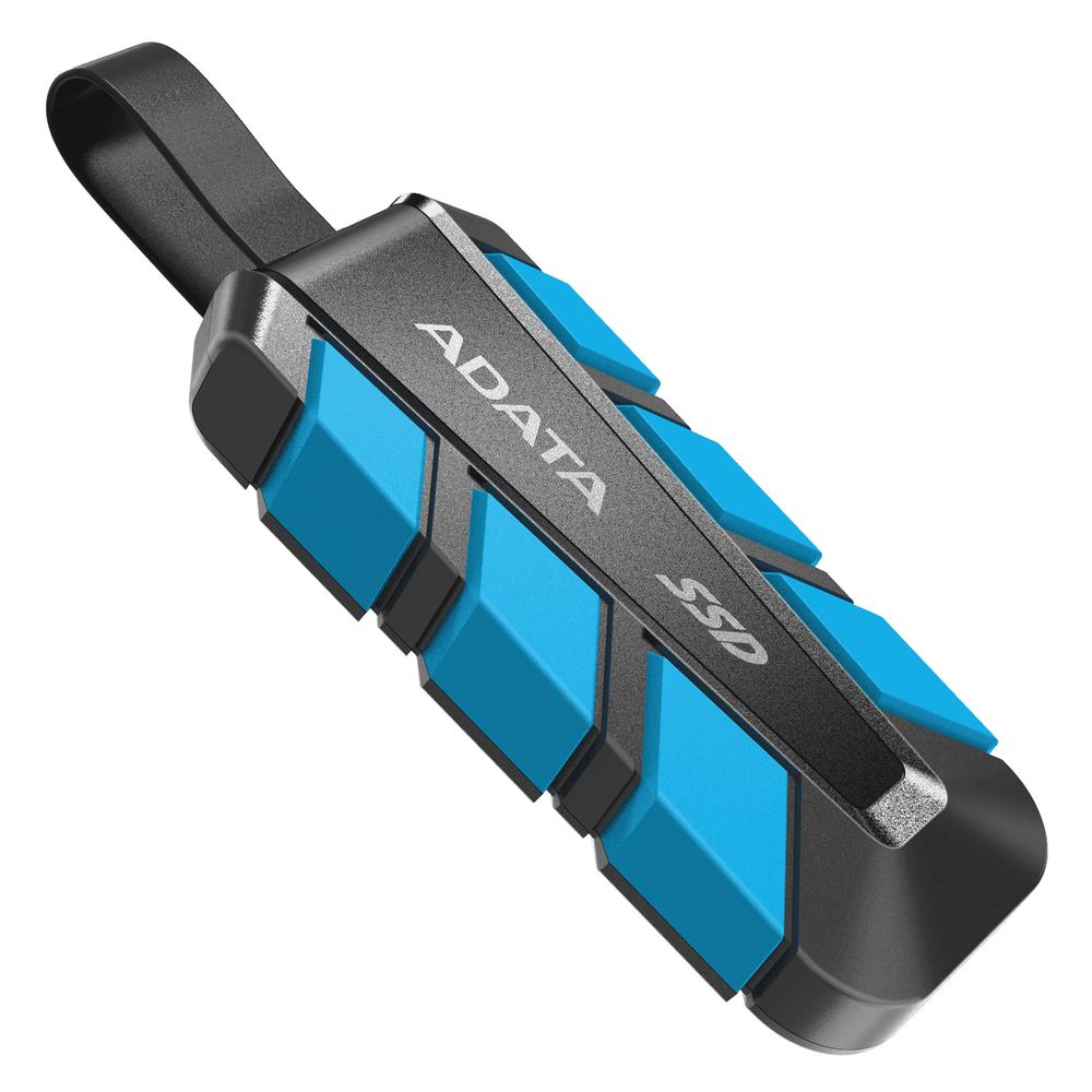 [SC740-2000G-CBU] ADATA SC740 2TB USB Gen2 SSD flakkari/lykill, svartur/blár