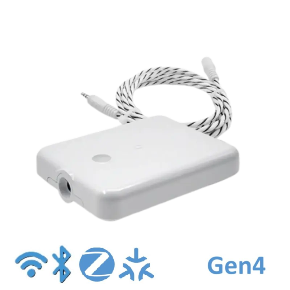 Shelly Flood Gen4 Wi-Fi/BT/Zigbee vatnsnemi, 2m kapall, hvítur