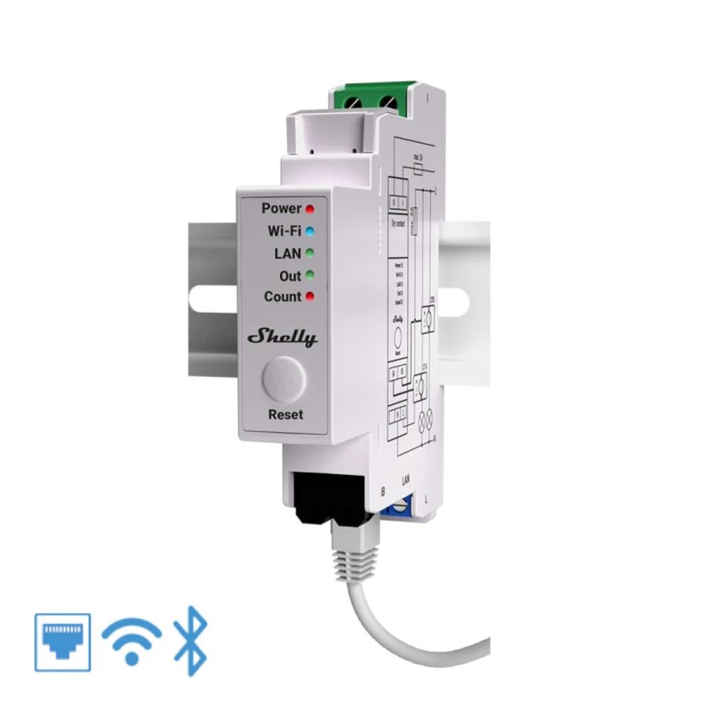Shelly Pro EM 50A DIN-Rail WLAN LAN BT, Ein fasa með 2x straumnemum