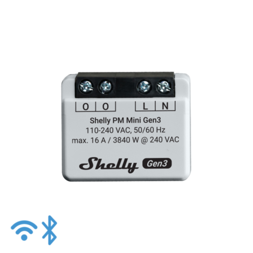 Shelly PM Mini Gen3 Wi-Fi/Bluetooth mælir
