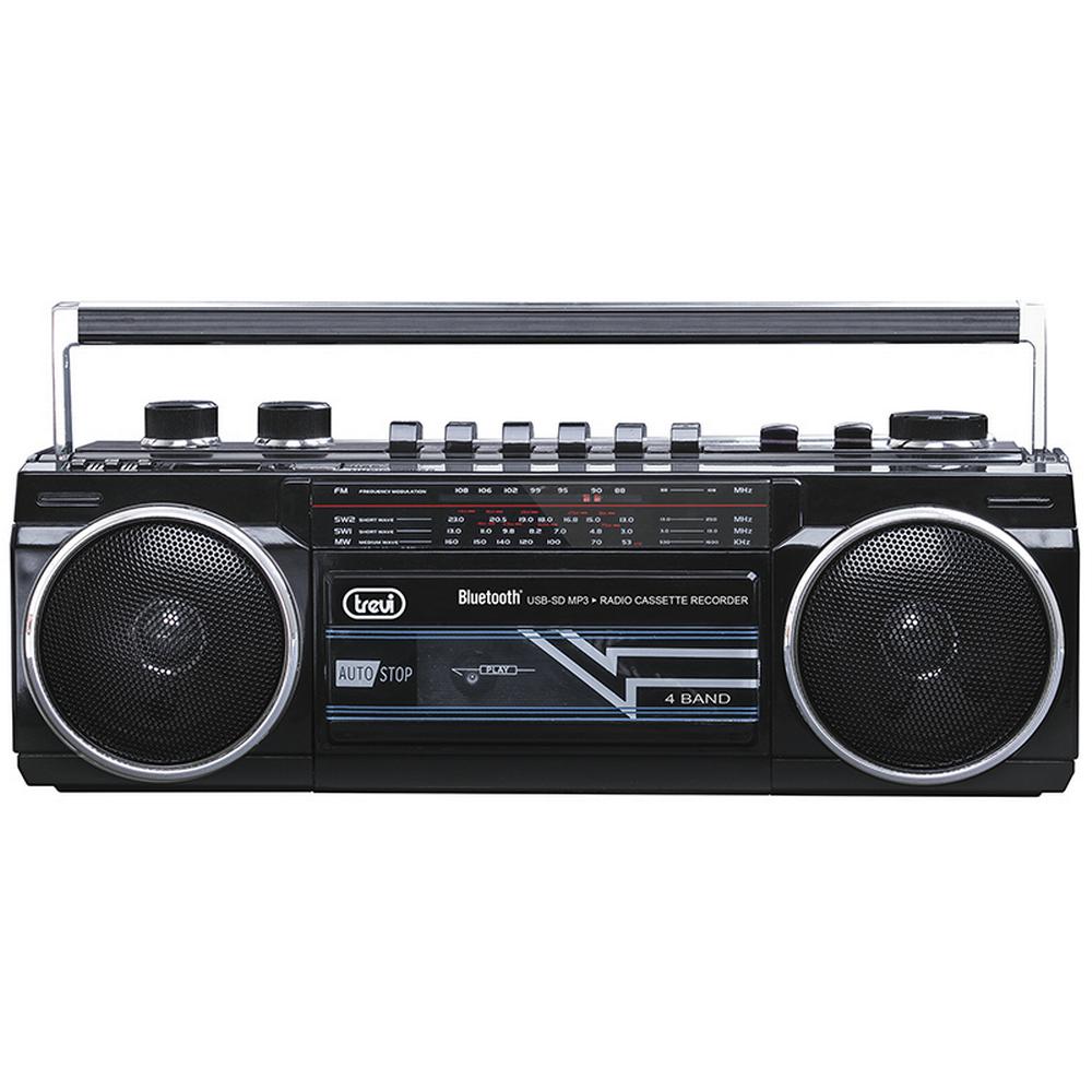 [0RR50100] Trevi RR 501 Bluetooth kasettuferðahátalari, Svartur