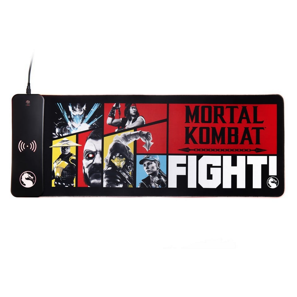 [1262941] Mortal Kombat LED USB XXL músarmotta með 15W þráðlausa hleðslu