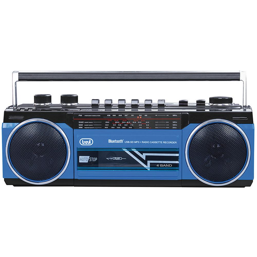 [0RR50104] Trevi RR 501 Bluetooth kasettuferðahátalari, Blár