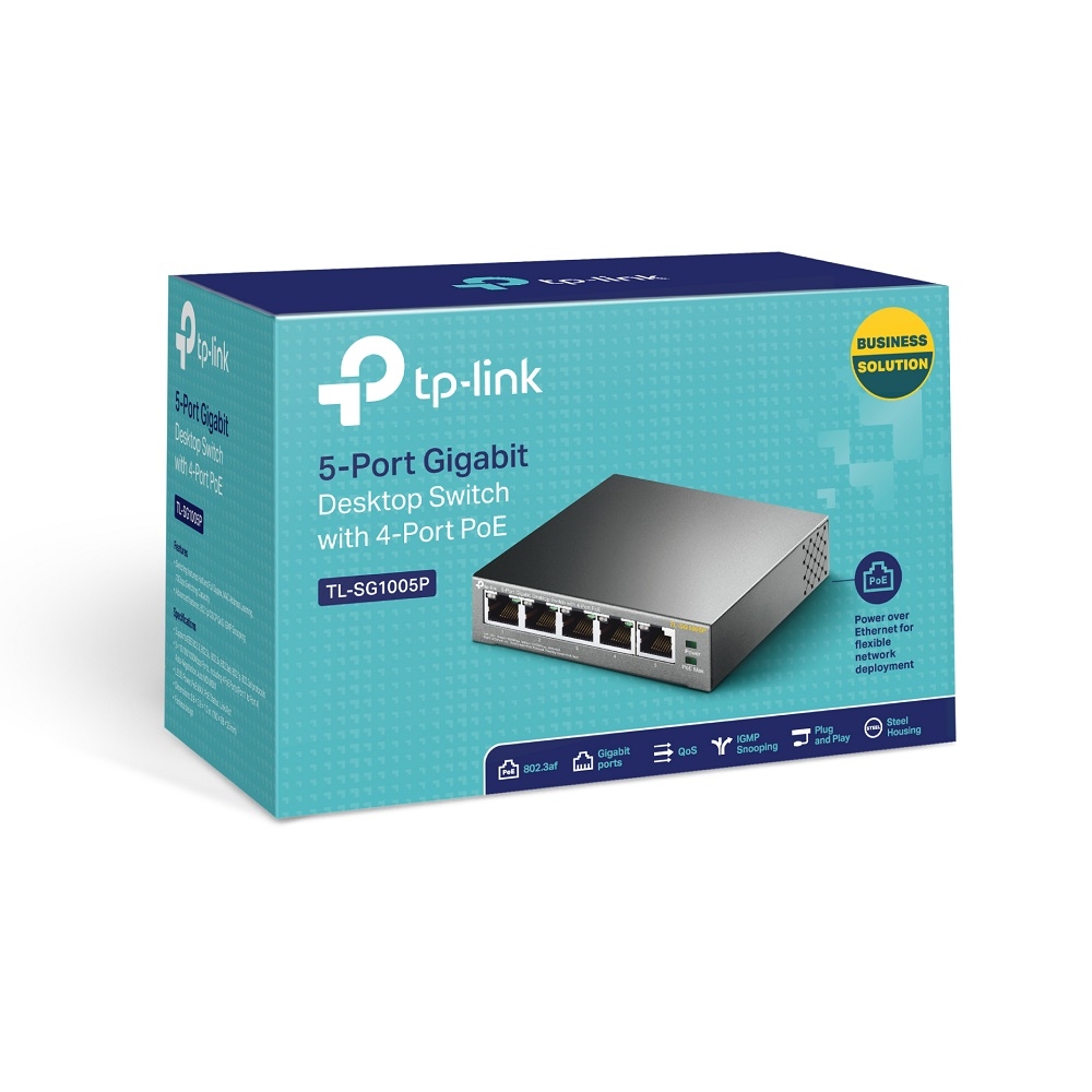 [TL-SG1005P] TP-Link 5 porta 10/100/1000Mbps PoE switch TL-SG105P, Blár