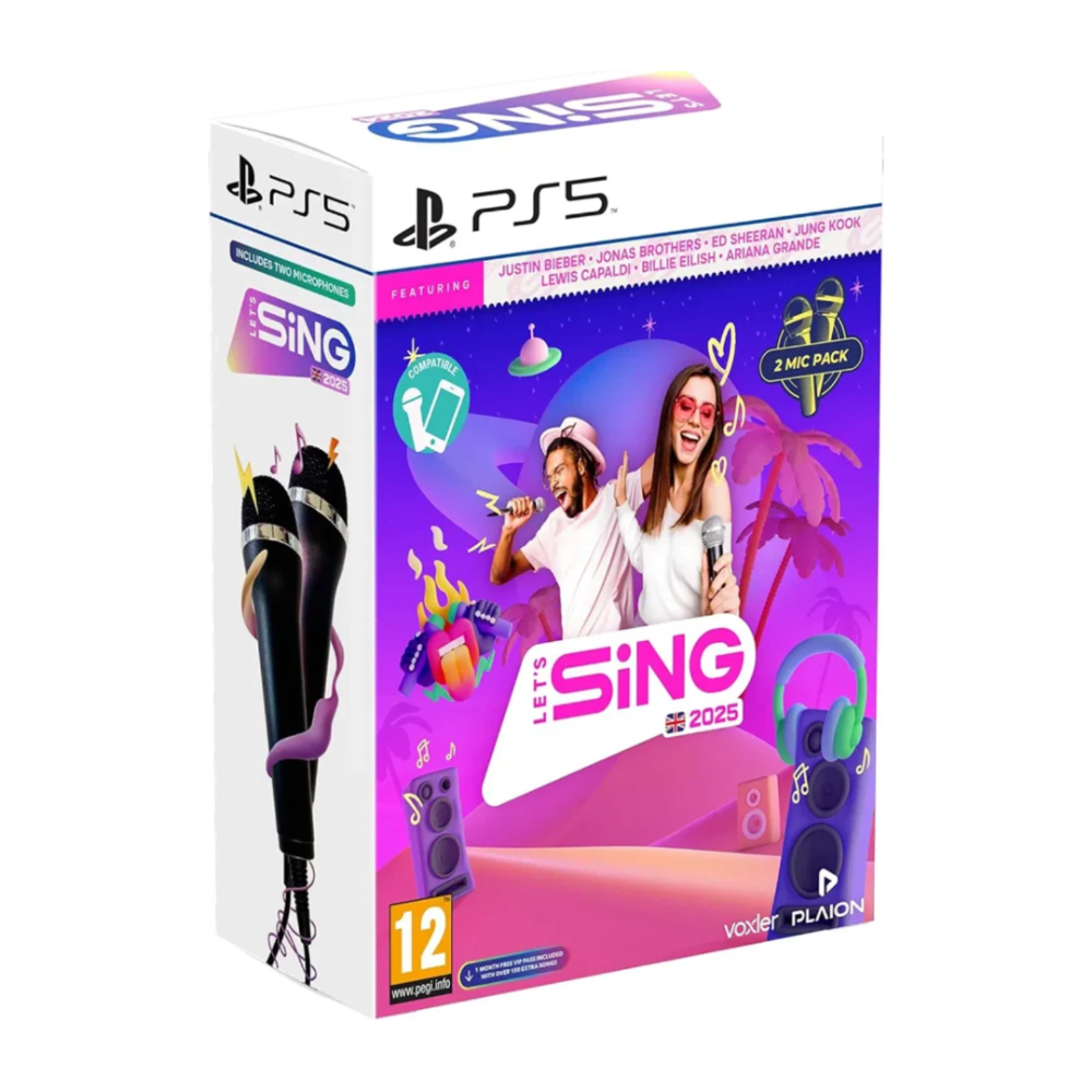 Let's Sing 2025 diskur og 2 hljóðnemar - PlayStation 5 tölvuleikur