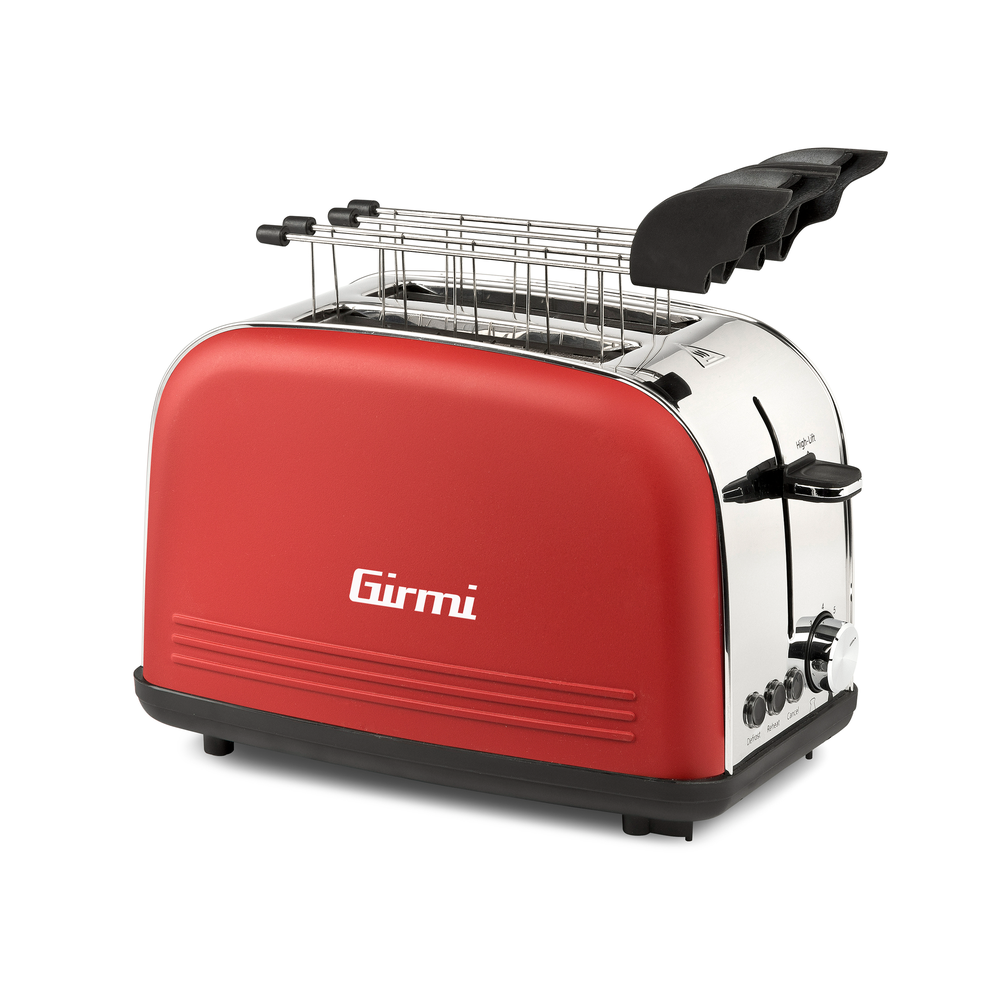 [TP5702] Girmi TP57 Brauðrist með töng, 8 hitastillingar, 800W, rauð