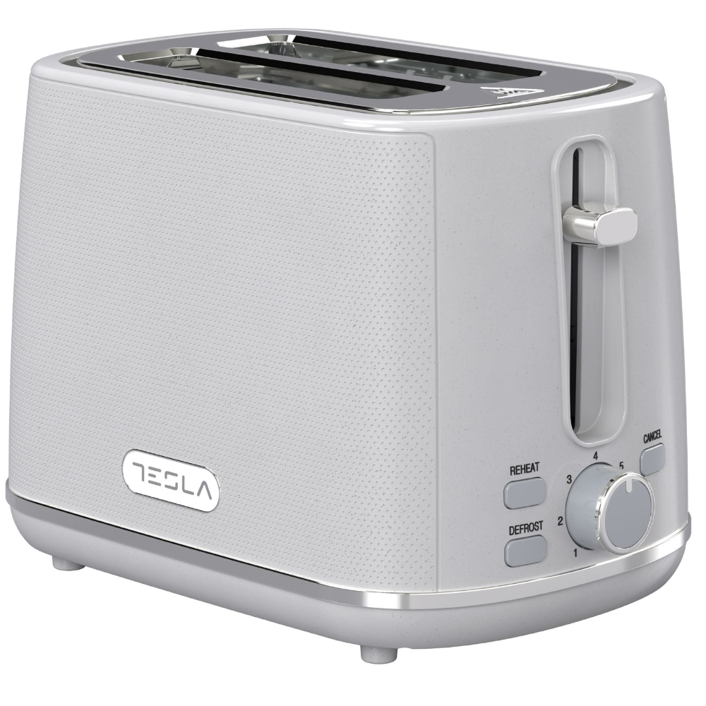 [TS400GX] Tesla TS400gx 930W brauðrist, 2 sneiðar, 7 hitastillingar, hvít