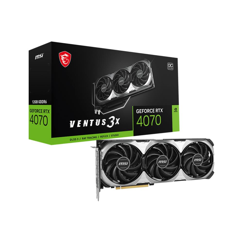 [V512-027R] MSI GeForce RTX 4070 12GB GDDR6 Ventus 3X E1 skjákort