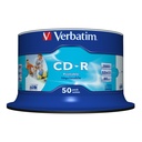 Verbatim 52x ápr. CD-R AZO diskar, 50stk spindill