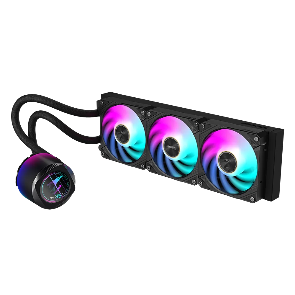 Gigabyte Aorus Waterforce X II 360mm RGB AIO LCD vatnskæling, svört