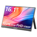 Arzopa 16" FHD IPS HDR USB-C ferðaskjár, innb. kickstand, svartur