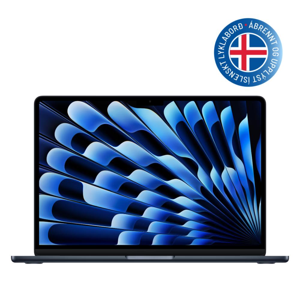 [Z1CX_1962_DK_CTO] Apple MacBook Air M4 AI fartölva, 13,6'' QHD+ 2.5K M4 16/256GB, ísl. lykl., Midnight