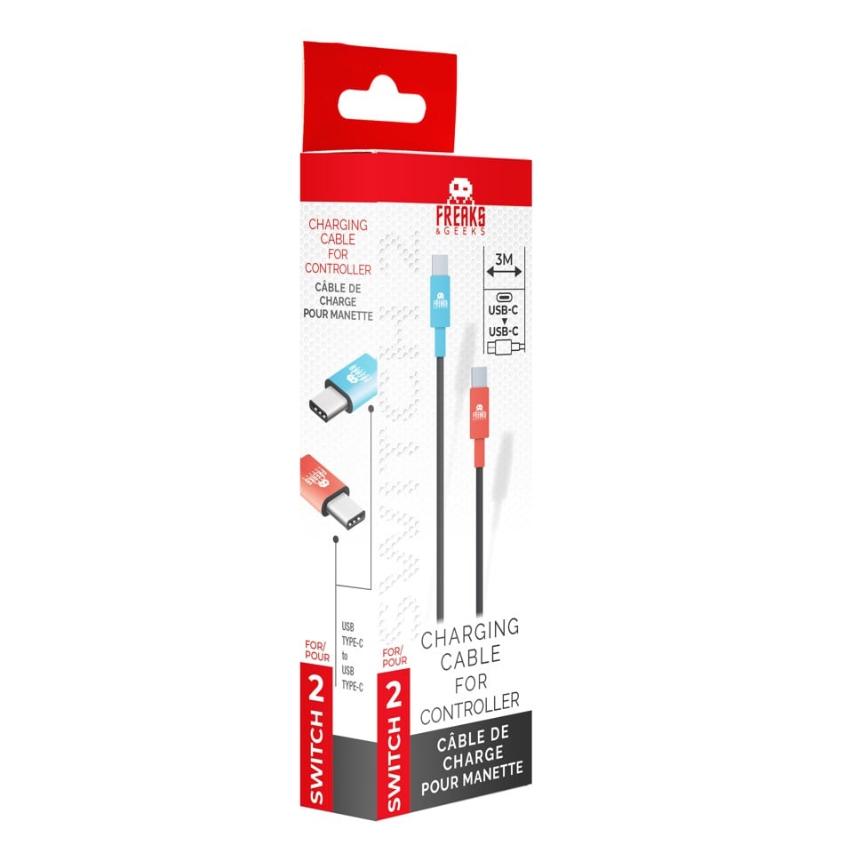 [1288348] Trade Invaders USB-C í C hleðslukapall fyrir Switch 2, 3 metra