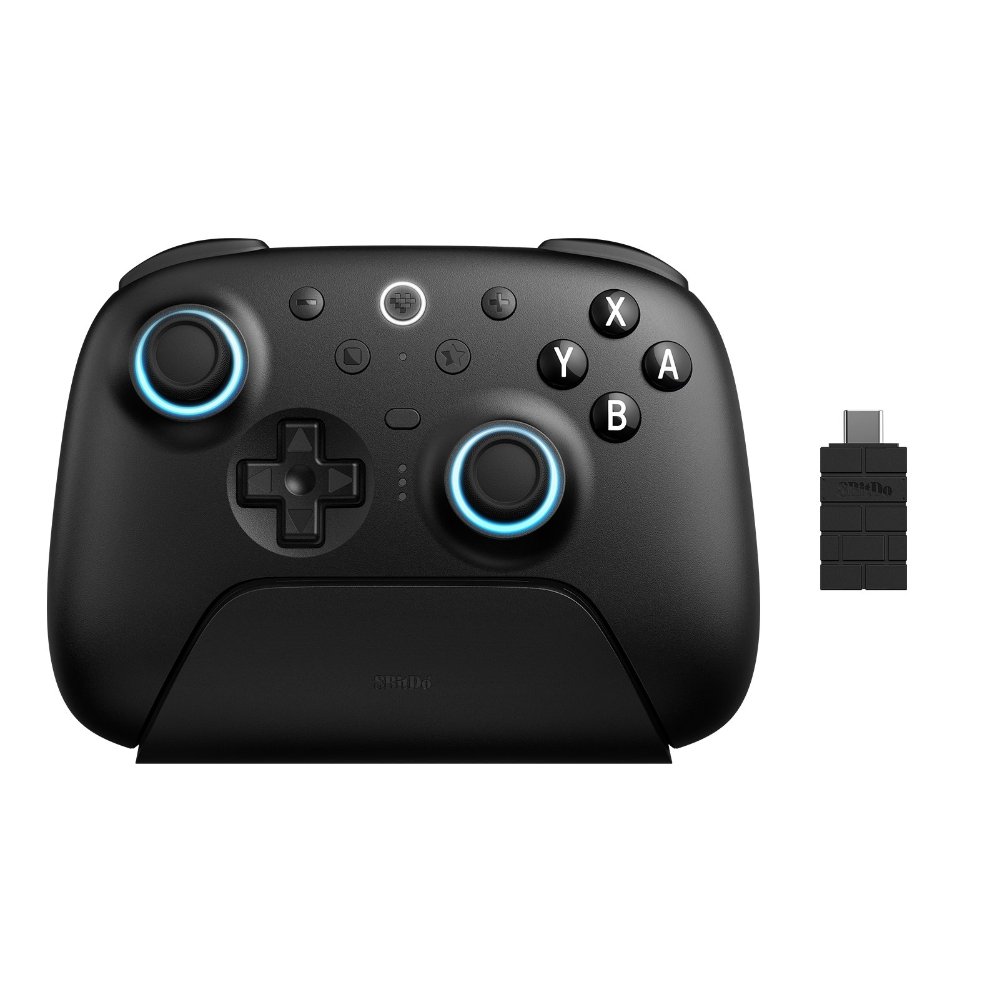 8BitDo Ultimate 2 þráðlaus Bluetooth / 2.4GHz stýripinni fyrir Switch 2, Svartur
