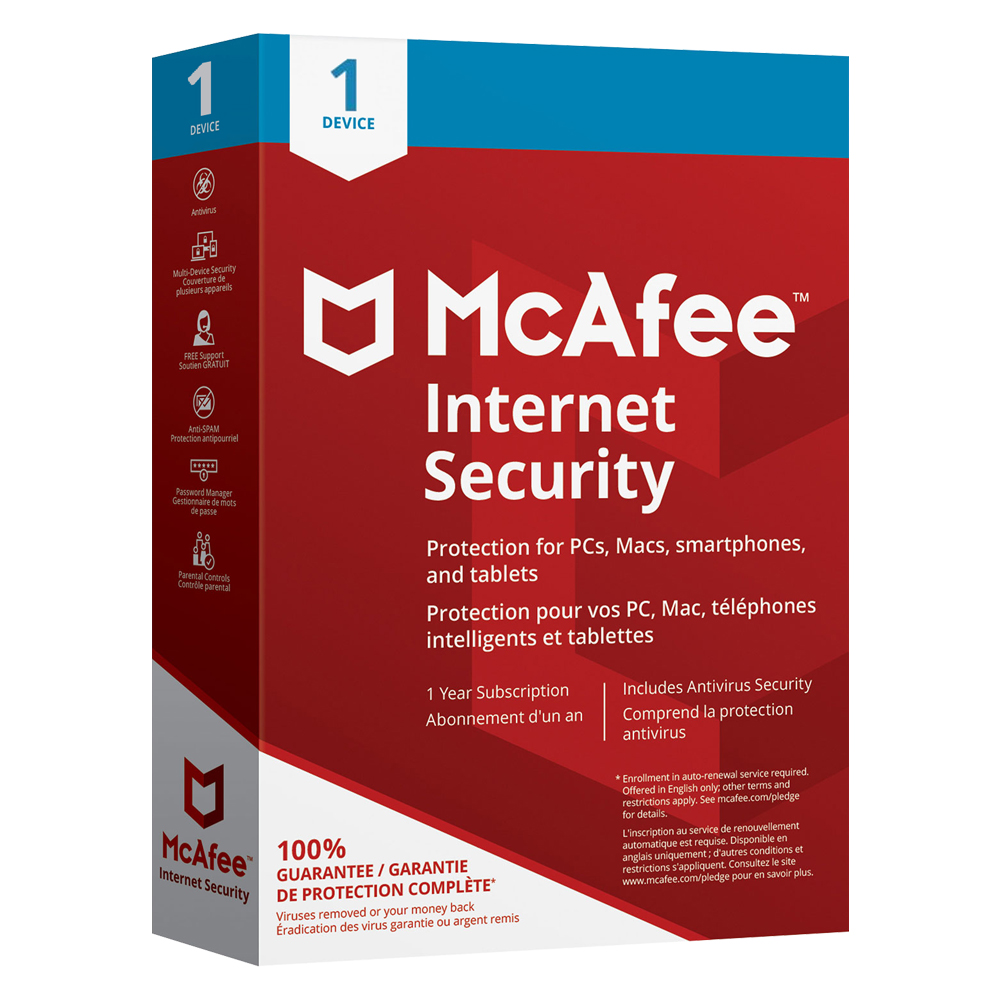 [183608] McAfee Internet Security - Árs áskrift fyrir 1 tölvu, digital