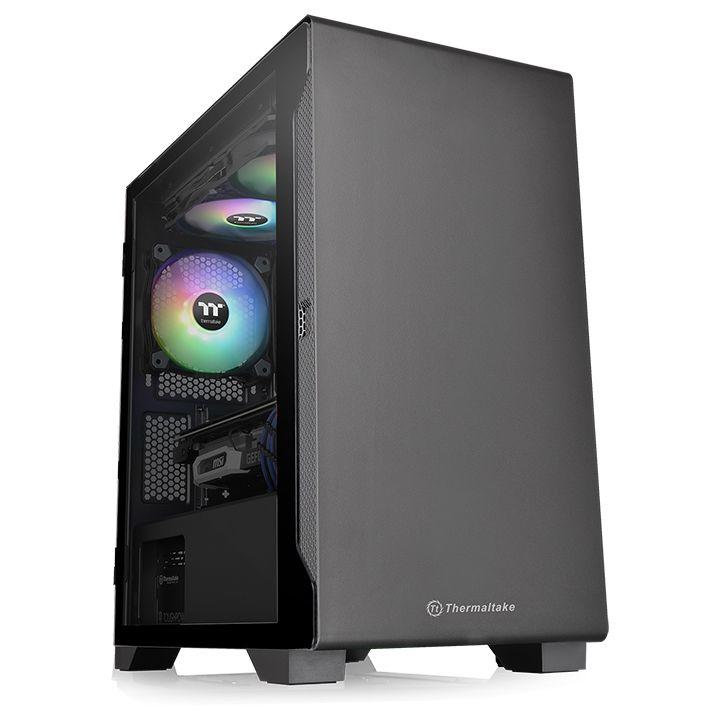 [CA-1Q9-00S1WN-00] Thermaltake S100 TG mATX turnkassi með glugga, Svartur