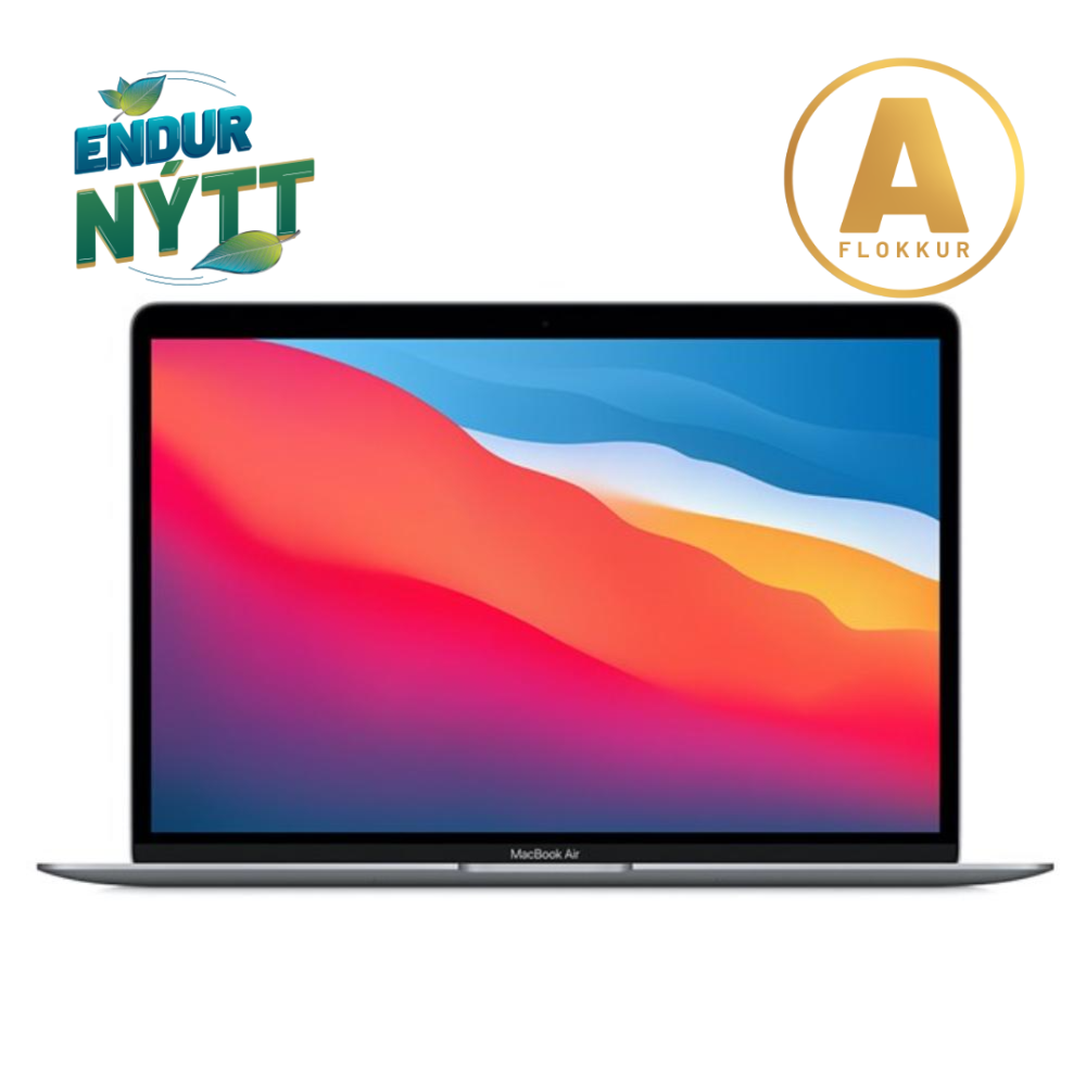 Apple MacBook Air M1 13'' QHD+ 2.5K 8/256GB fartölva, Space Gray, endurnýtt (A)