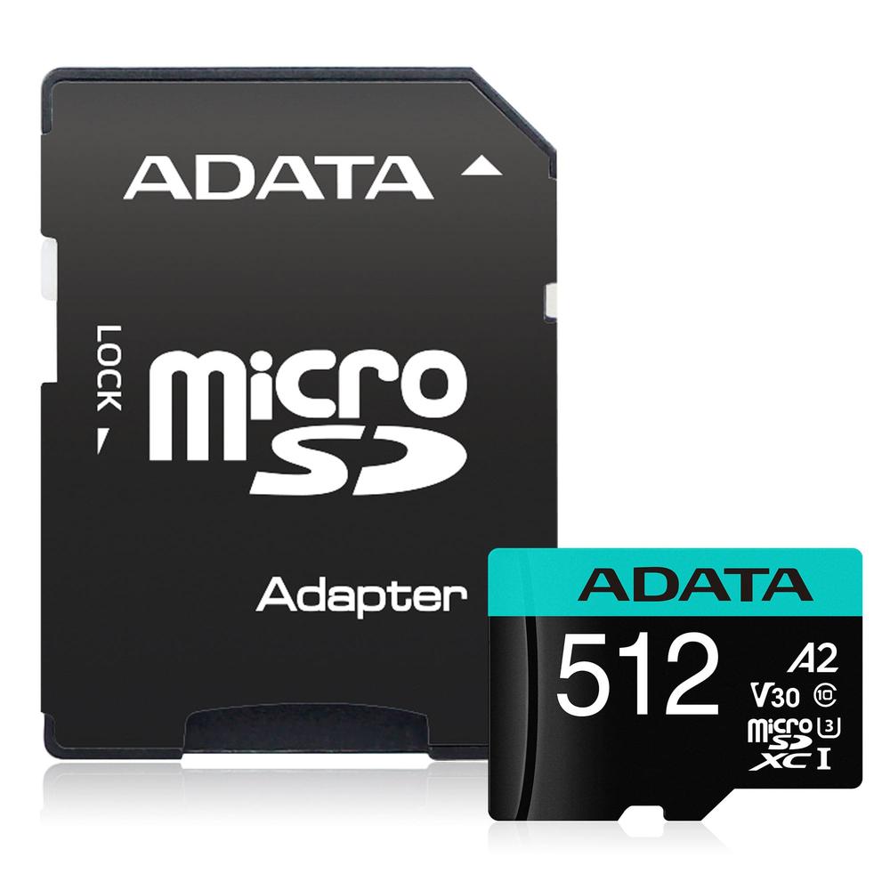 [AUSDX512GUI3V30SA2] ADATA MicroSD 512GB class 10 UHS-1 U3 háhraða minniskort m/SD-breytistykki