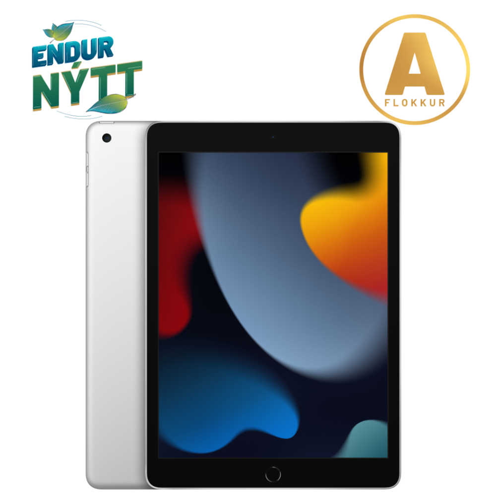 [NP/IP/9/64/SV/A] Apple iPad 9 10,2" spjaldtölva 64GB, Silver, endurnýtt